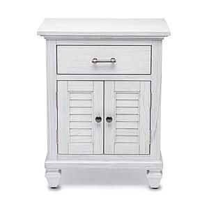 Surfside 1-Drawer / 2-Door Nightstand - Distressed White by Lineage Collections
