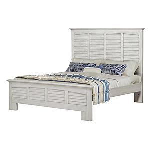 Surfside King Bed - Distressed White by Lineage Collections