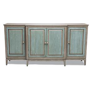 Sanibel 4-Door Credenza - Green & Grey by Lineage Collections