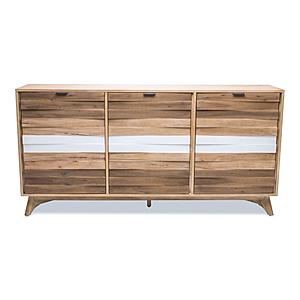 Laguna 3-Door Credenza - Brown & White by Lineage Collections