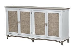 Port Royale 4-Door Credenza - Brown & White by Lineage Collections