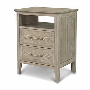 Cape May 2 Drawer Nightstand w/USB A + C - Glazed Driftwood by Lineage Collections