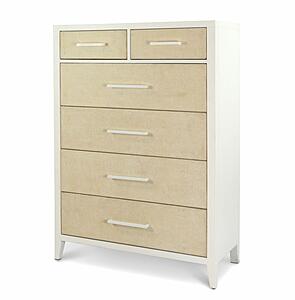 Miramar 6 Drawer Woven Chest - Sand and Stark White by Lineage Collections