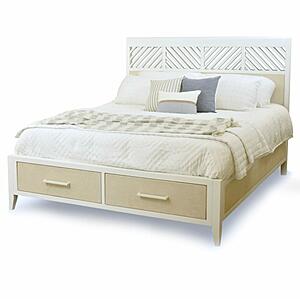 Miramar King Woven Storage Bed - Sand and Stark White by Lineage Collections