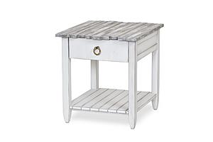 Picket Fence End Table - Distressed Grey by Lineage Collections