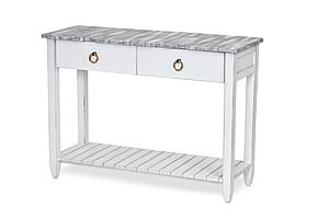 Picket Fence Console Table - Distressed Grey by Lineage Collections