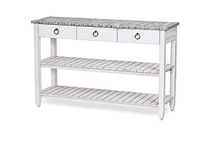 Picket Fence Entertainment Centre - Distressed Grey by Lineage Collections
