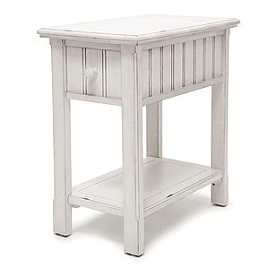 Monaco Chairside Table - Blanc by Lineage Collections