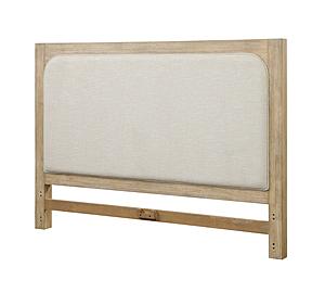 Heartford Upholstered Solidwood Queen Headboard - Weathered Natural & Cream Fabric by Lineage Collections