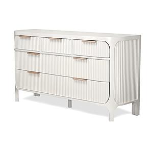 Genevie Reed 7 Drawer Solidwood Dresser - Pristine White by Lineage Collections