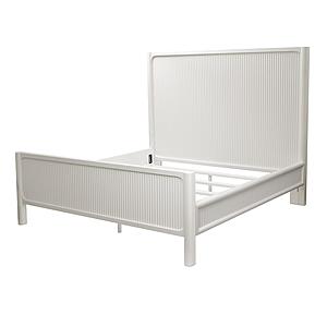 Genevie Reed Solidwood King Bed - Pristine White by Lineage Collections