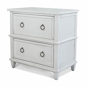 Point Breeze 2 Drawer Nightstand w/Power and USB A + C - Fresh White w/Soft Grey Glaze by Lineage Collections