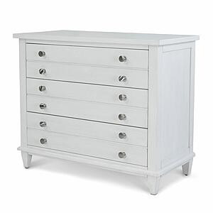Point Breeze 3 Drawer Bachelor's Chest - Fresh White w/Soft Grey Glaze by Lineage Collections