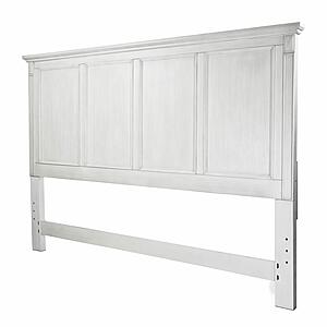 Point Breeze King Headboard - Fresh White w/Soft Grey Glaze by Lineage Collections