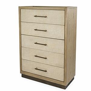 Rio Vista Woven 5 Drawer Chest - Muted Earth Tones and Clay by Lineage Collections