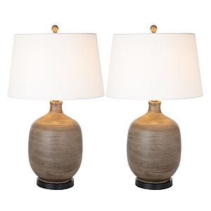 Stunning Transitional Table Lamp (Set of 2) - Grey & Brown by Lineage Collections