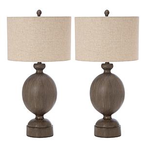 Coastal Farmhouse Timeless Table Lamps w/Linen Shade (Set of 2) - Brown by Lineage Collections