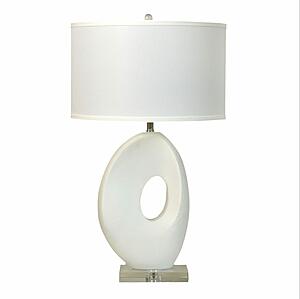 Eva Sculptural Modern 30" Organic Resin Table Lamp - White by Lineage Collections