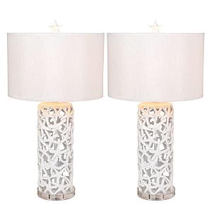 Aloha Elegant Starfish Table Lamp (Set of 2) - White by Lineage Collections