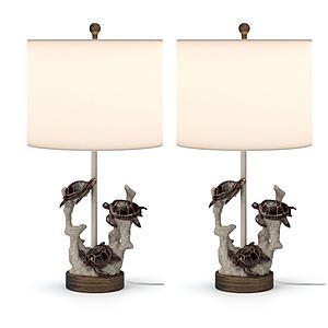 27'' Turtles Coastal Seaside Table Lamp (Set of 2) - Natural by Lineage Collections