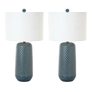 30" Ceramic Classic Table Lamp (Set of 2) - Blue by Lineage Collections