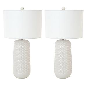 30" Ceramic Stunning Classic Table Lamp (Set of 2) - White by Lineage Collections