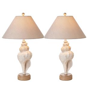 Baldweyn Conch 30" Seashell Coastal Table Lamp (Set of 2) - Natural by Lineage Collections
