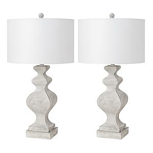 32" Farmhouse Table Lamp w/USB Port (Set of 2) - White by Lineage Collections