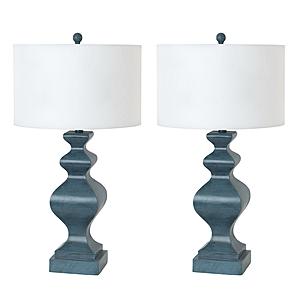 32" Classy Table Lamps (Set of 2) - Blue by Lineage Collections