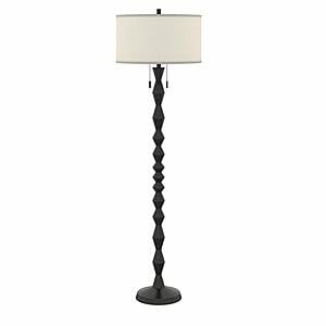 Zenith 66" Slim Modern Design w/Drum Shade Floor Lamp - Black by Lineage Collections