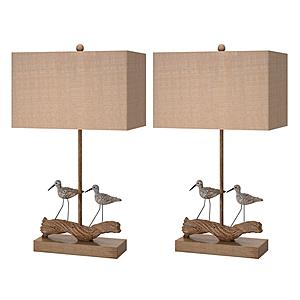 Beach Birds Coastal Table Lamps (Set of 2) - Natural by Lineage Collections