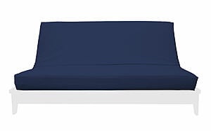Samantha Indigo Chenille Texture Futon Cover by Prestige