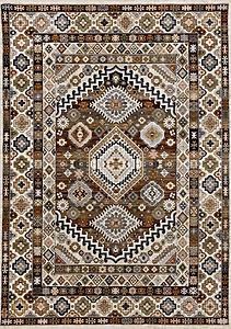 Samira Cream Red Orange Traditional Classic Border Rug by Kalora