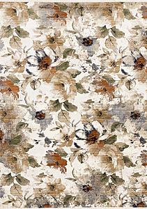Serene Warm Toned Floral Print Rug by Kalora