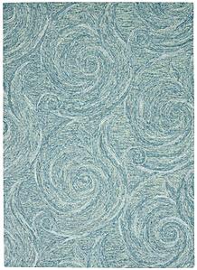 Serenity Blue Waves Area Rug by KAS Rugs