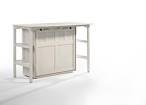 Siesta Antique White Twin Desk Murphy Cabinet by Night & Day Furniture