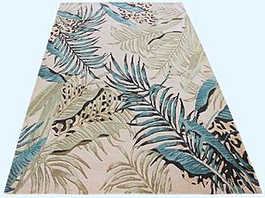 Sparta Ivory/Blue Leopard Area Rug by KAS Rugs