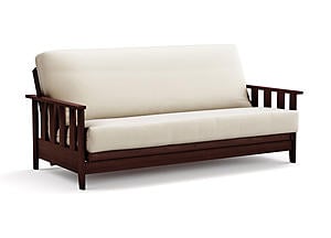 Futon Frame - Queen Size - Canby Black Walnut Wall Hugger by Strata Furniture