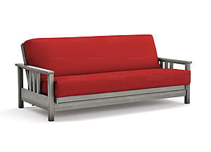 Premium Futon Set - Full Size - Durango Gray Wall Hugger Frame, Mattress w/Removable Suede Cover