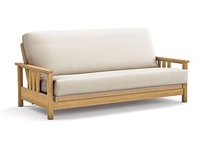 Futon Frame - Queen Size - Durango Natural Wall Hugger by Strata Furniture