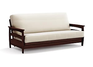 Futon Frame - Queen Size - Galena Dark Cherry Wall Hugger by Strata Furniture