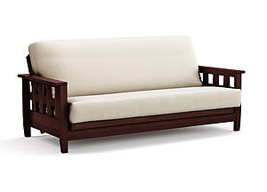 Futon Frame - Queen Size - Lambton Dark Cherry Wall Hugger by Strata Furniture