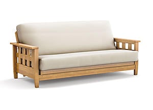 Futon Frame - Queen Size - Lambton Natural Wall Hugger by Strata Furniture