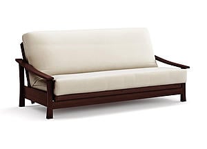 Futon Frame - Queen Size - Pagoda Black Walnut Wall Hugger by Strata Furniture