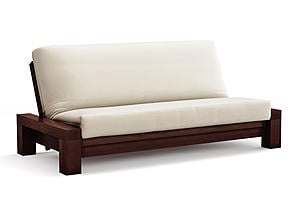 Futon Frame - Queen Size - Rockwell Black Walnut Wall Hugger by Strata Furniture