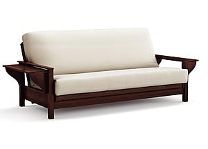Futon Frame - Queen Size - Tiro Dark Cherry Wall Hugger by Strata Furniture
