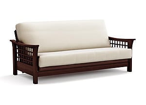 Futon Frame - Queen Size - Trelli Black Walnut Wall Hugger by Strata Furniture