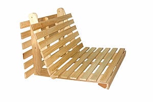 Futon Set - Queen Size - Suki Natural Frame, Mattress w/Removable Solid Cover