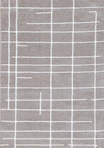 Sully Grey White Broken Lines Design Rug by Kalora