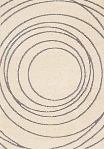 Sully Cream Grey Circle Swirl Rug by Kalora